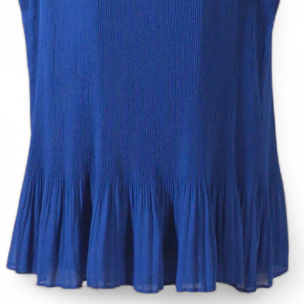 Roz & Ali Womens 2X Blue Pleated Peplum Tank Top Sleeveless Plus Size EUC - Picture 3 of 9